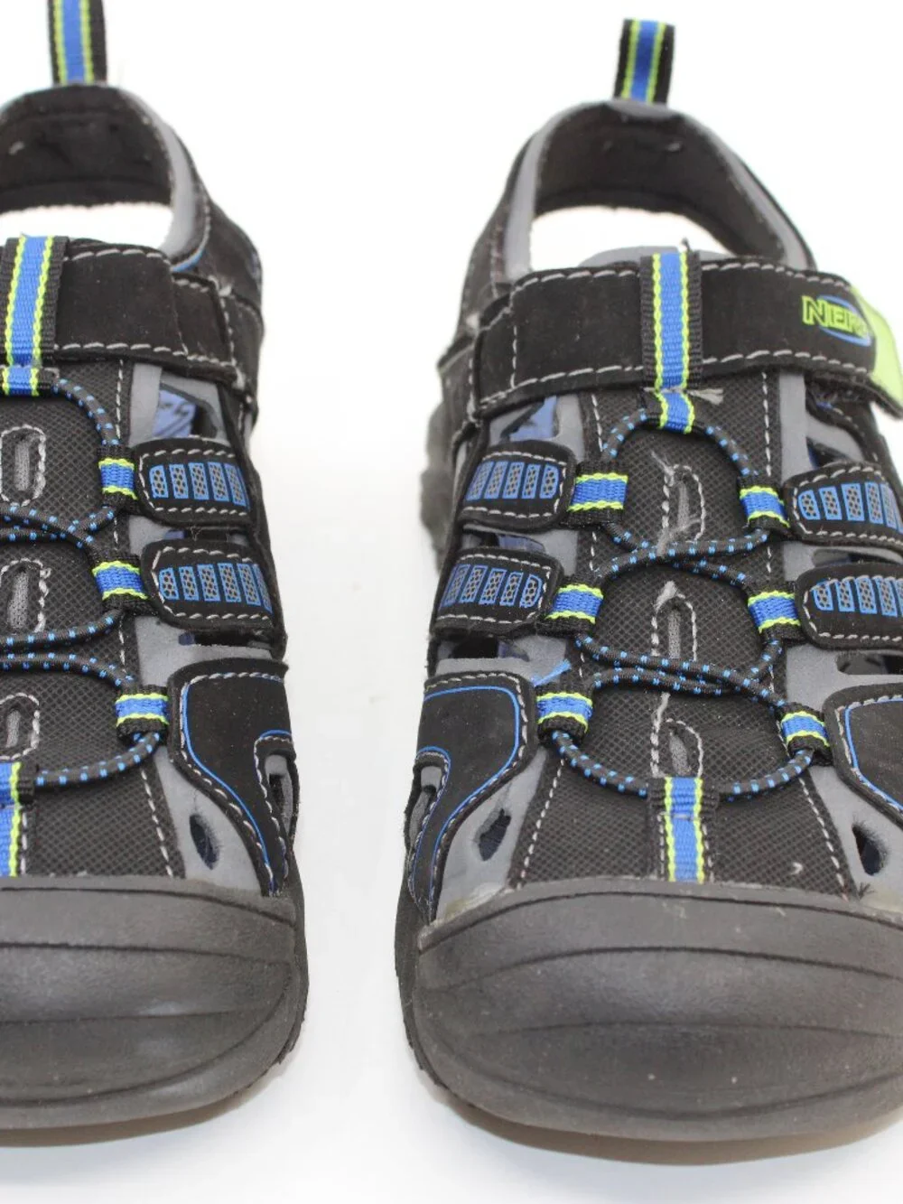 NERF Blue & Black Water Sandals Sports Hoop &Loop SZ 2M Adjustable Strap